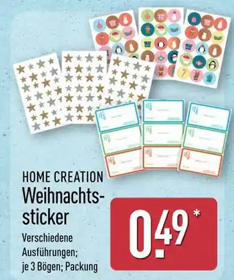 Aldi Nord Home creation weihnachtssticker Angebot