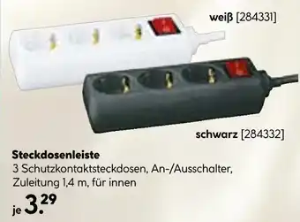 Hellweg Steckdosenleiste weiß oder schwarz Angebot