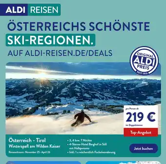 Aldi Nord Österreich - tirol winterspaß am wilden kaiser Angebot