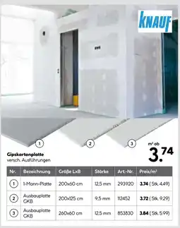 Hellweg Knauf 1-mann-platte Angebot