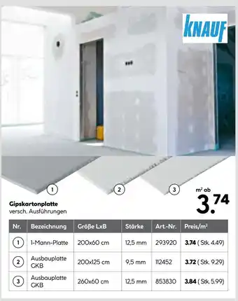 Hellweg Knauf 1-mann-platte Angebot
