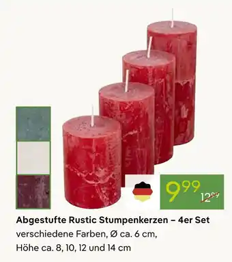Pflanzen Kölle Abgestufte rustic stumpenkerzen – 4er set Angebot