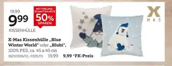 XXXLutz X-mas kissenhülle „blue winter world“ oder „blubi“ Angebot