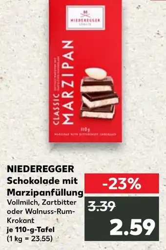 Kaufland Niederegger schokolade mit marzipanfüllung vollmilch Angebot