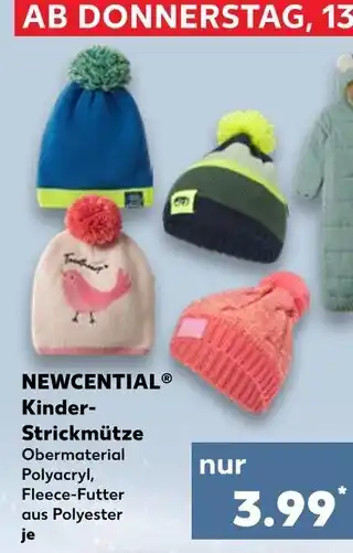 Kaufland Newcential kinder-strickmütze Angebot