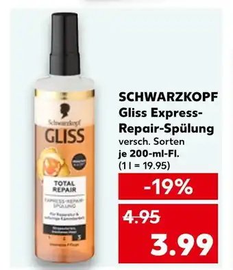 Kaufland Schwarzkopf gliss express-repair-spülung Angebot