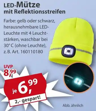 Sonderpreis Baumarkt LED-Mütze mit Reflektionsstreifen Angebot