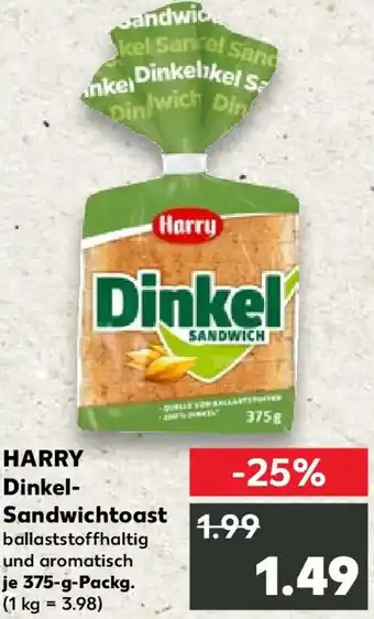 Kaufland HARRY Dinkel- Sandwichtoast Angebot