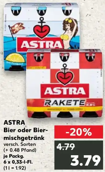 Kaufland ASTRA Bier oder Biermischgetränk Angebot