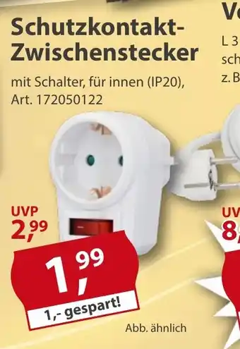Sonderpreis Baumarkt Schutzkontakt- Zwischenstecker Angebot