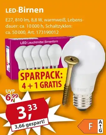 Sonderpreis Baumarkt LED-Birnen Angebot