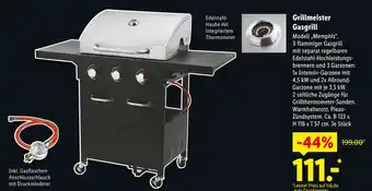Lidl Grillmeister gasgrill modell memphis Angebot