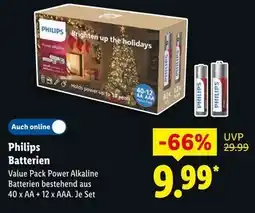 Lidl Philips batterien value pack power alkaline Angebot