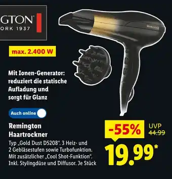Lidl Remington haartrockner typ „gold dust d5208“ Angebot