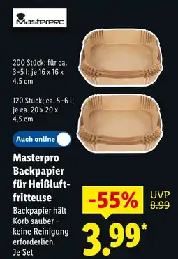 Lidl Masterpro backpapier für heißluftfritteuse Angebot