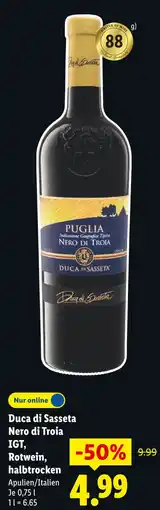 Lidl Duca di sasseta nero di troia igt, rotwein, halbtrocken Angebot