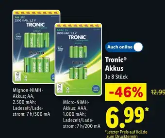Lidl Tronic mignon-nimh-akkus Angebot