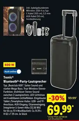 Lidl Tronic bluetooth-party-lautsprecher Angebot