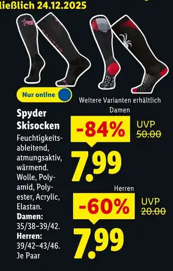 Lidl Spyder skisocken damen Angebot
