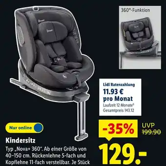 Lidl Kindersitz nova+ 360° Angebot