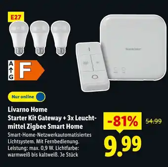 Lidl Silvercrest livarno home starter kit gateway + 3x leuchtmittel zigbee smart home Angebot