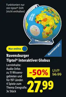 Lidl Ravensburger tiptoi interaktiver globus Angebot
