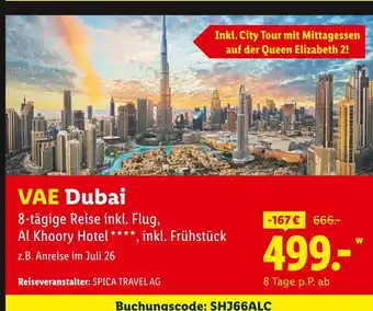 Lidl Spica travel ag vae dubai Angebot