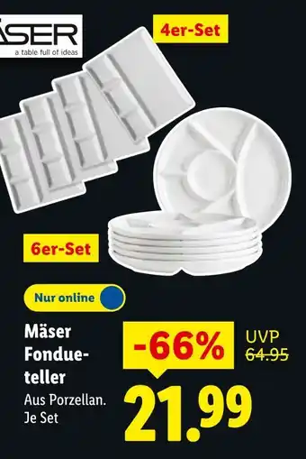 Lidl Mäser fondue-teller 4er-set Angebot