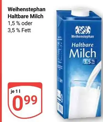 Globus Weihenstephan haltbare milch 1,5 % fett Angebot