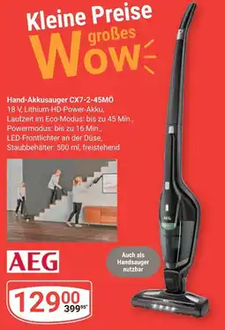 Globus Aeg hand-akkusauger cx7-2-45mö Angebot