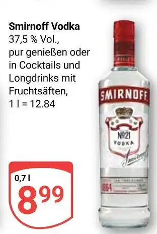Globus Smirnoff vodka Angebot