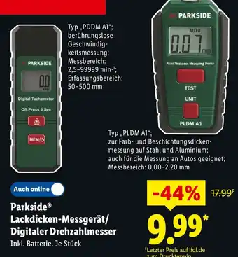 Lidl Parkside lackdicken-messgerät Angebot