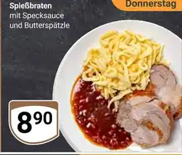 Globus Spießbraten mit specksauce und butterspätzle Angebot