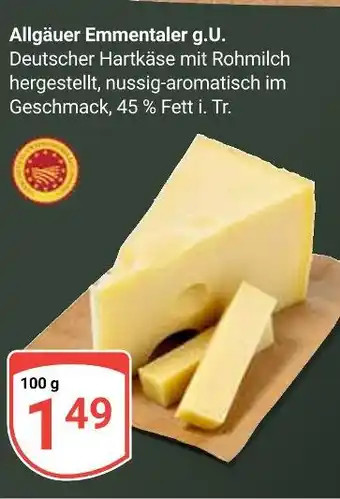 Globus Allgäuer emmentaler g.u Angebot