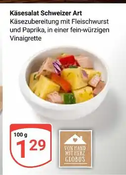 Globus Von hand mit herz globus käsesalat schweizer art Angebot