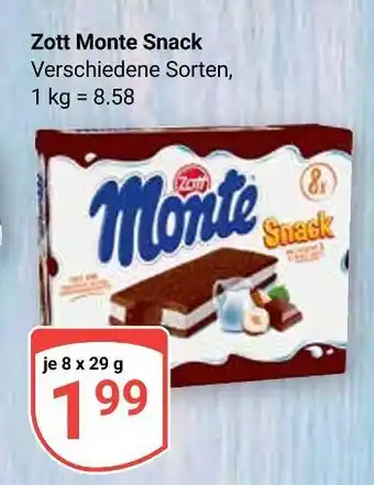 Globus Zott monte snack Angebot