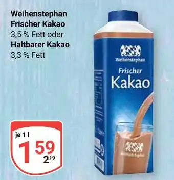 Globus Weihenstephan frischer kakao Angebot