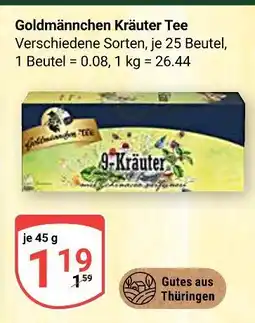 Globus Goldmännchen kräuter tee Angebot