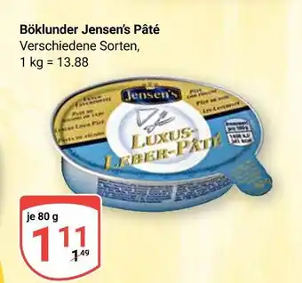 Globus Böklunder jensen’s luxus leber-pâté Angebot