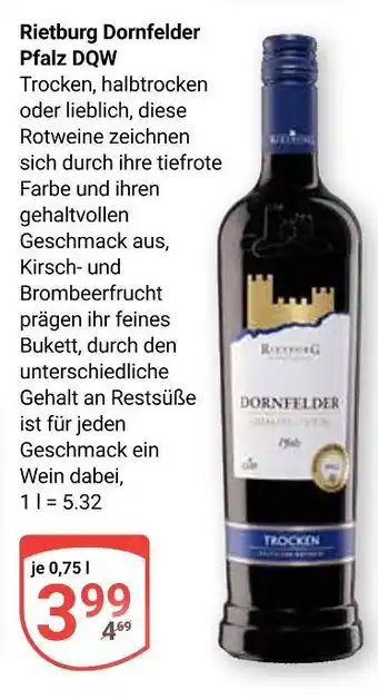 Globus Rietburg dornfelder pfalz dqw trocken Angebot