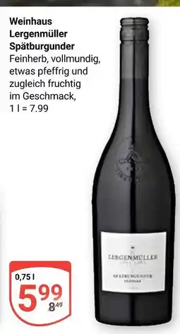 Globus Weinhaus lergenmüller spätburgunder Angebot