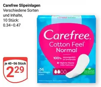 Globus Carefree slipeinlagen cotton feel normal Angebot