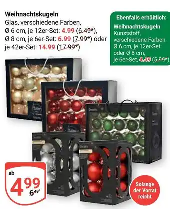 Globus Weihnachtskugeln glas Angebot