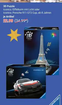 Globus Ravensburger 3d puzzle iconics: eiffelturm mit licht Angebot