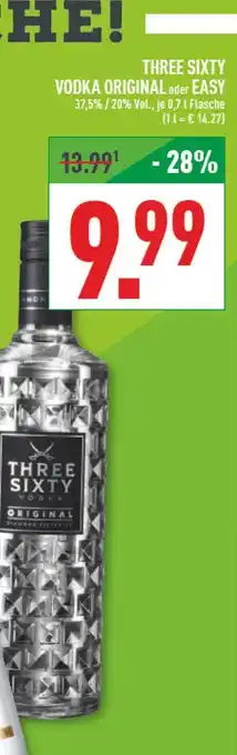 Marktkauf Three sixty vodka original Angebot