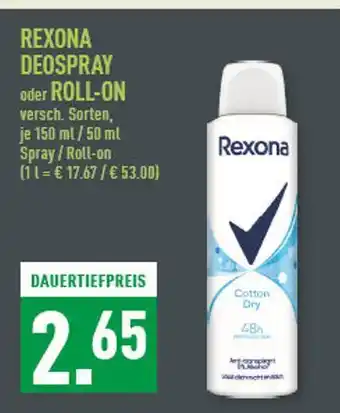 Marktkauf Rexona deospray oder roll-on Angebot