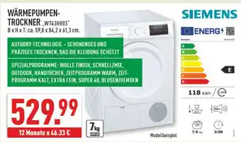 Marktkauf Siemens wärmepumpentrockner wt43hv03 Angebot