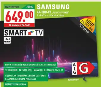 Marktkauf Samsung 4k-uhd-tv gu75u7079fuxzg Angebot