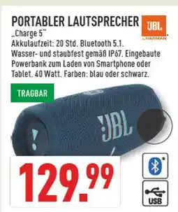 Marktkauf Jbl portabler lautsprecher charge 5 Angebot