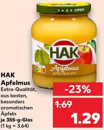 Kaufland HAK Apfelmus Angebot